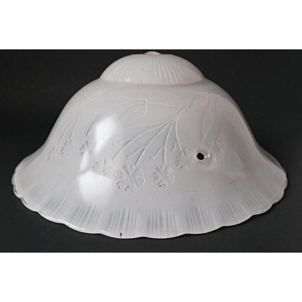 Vintage 30's Art Deco Frosted Glass Ceiling Mount Light Shade 10"